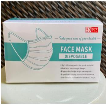 Adult 3 Ply Disposable Mask (Case of 1,250)