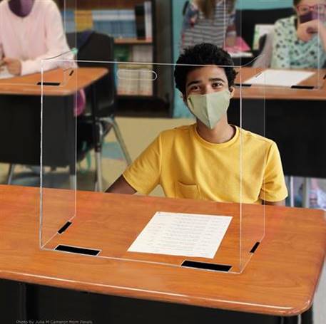 Classroom Desk Sneeze Guard Barrier - Foldable Small (25 Pk)