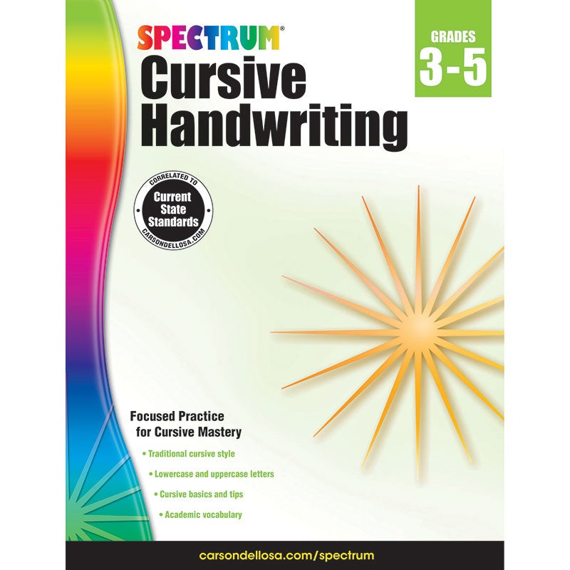 Spectrum Cursive Handwriting, Grades 3 - 5