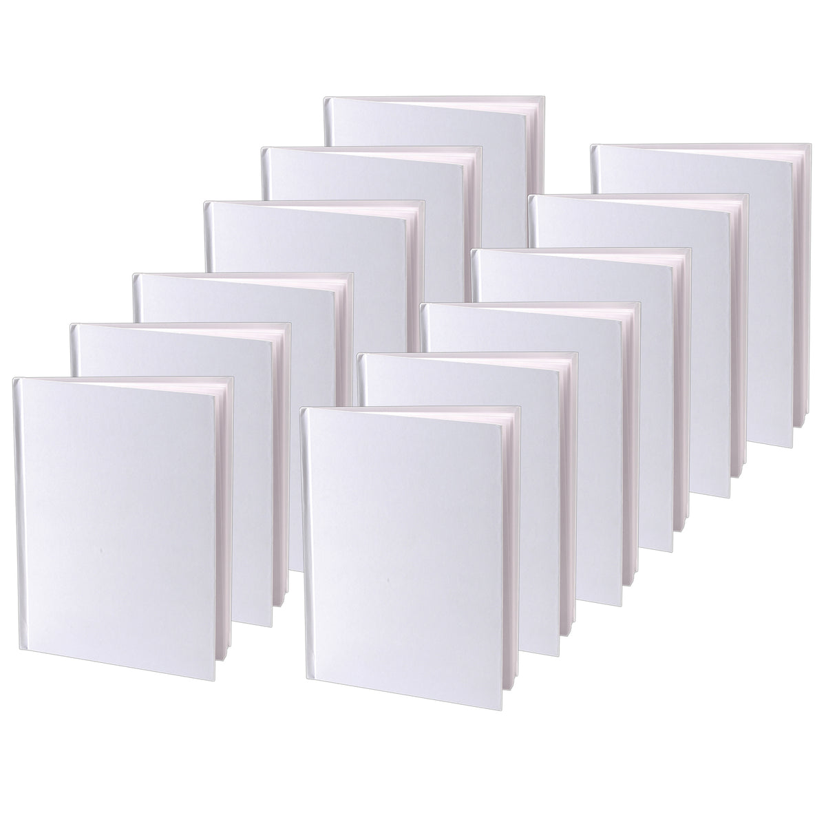 Hardcover Blank Book 6&quot; x 8&quot; Portrait, White, Pack of 12