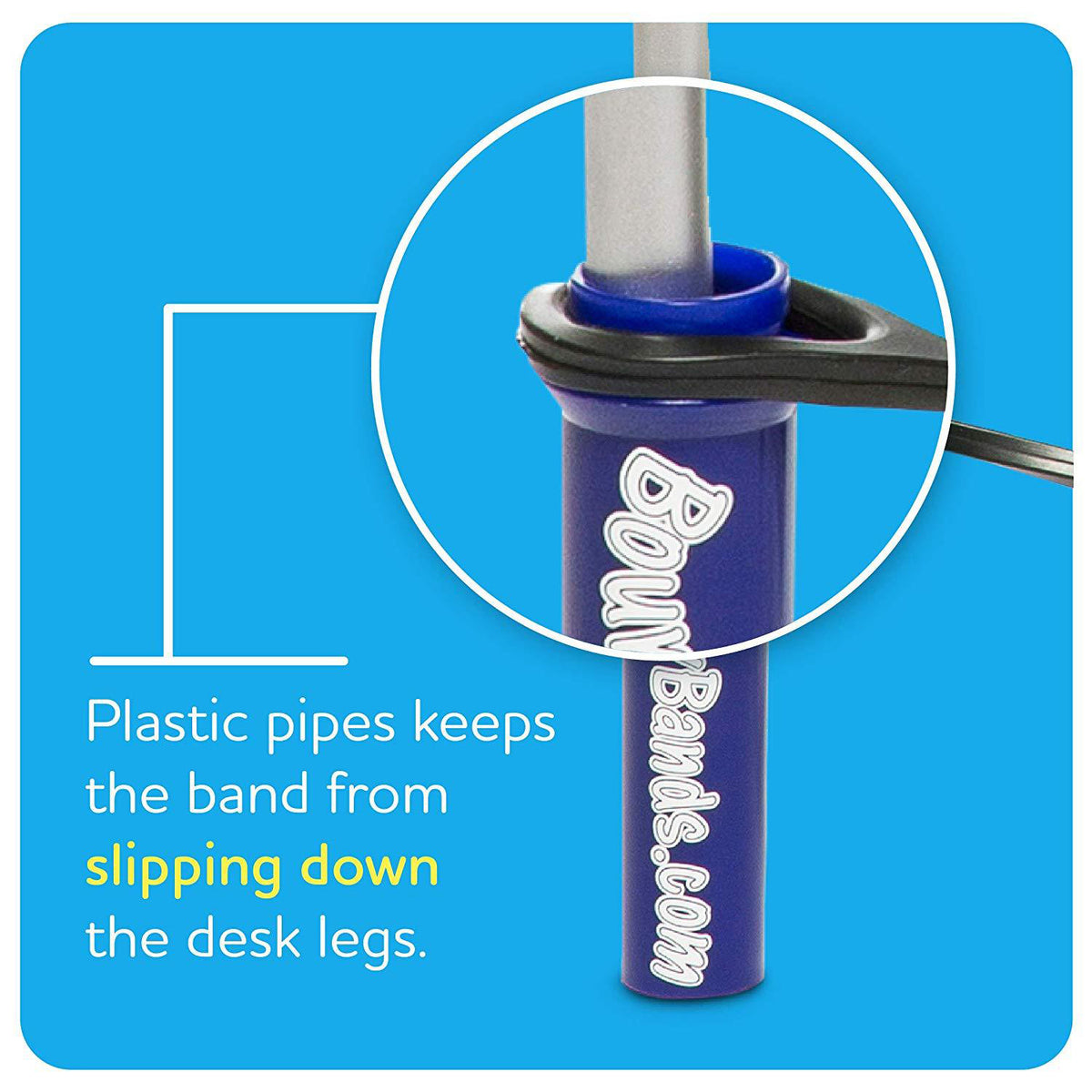 Bouncybands® for Extra-Wide School Desks, Blue Tubes