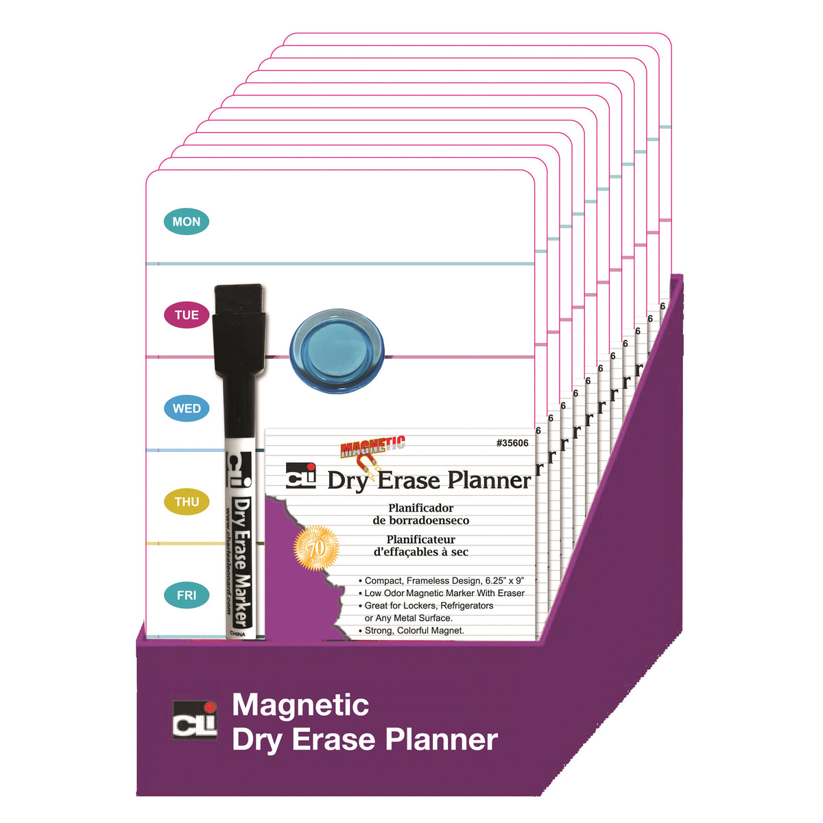 Mini Magnetic Dry Erase Planning Boards with Marker &amp; Magnet, Set of 12