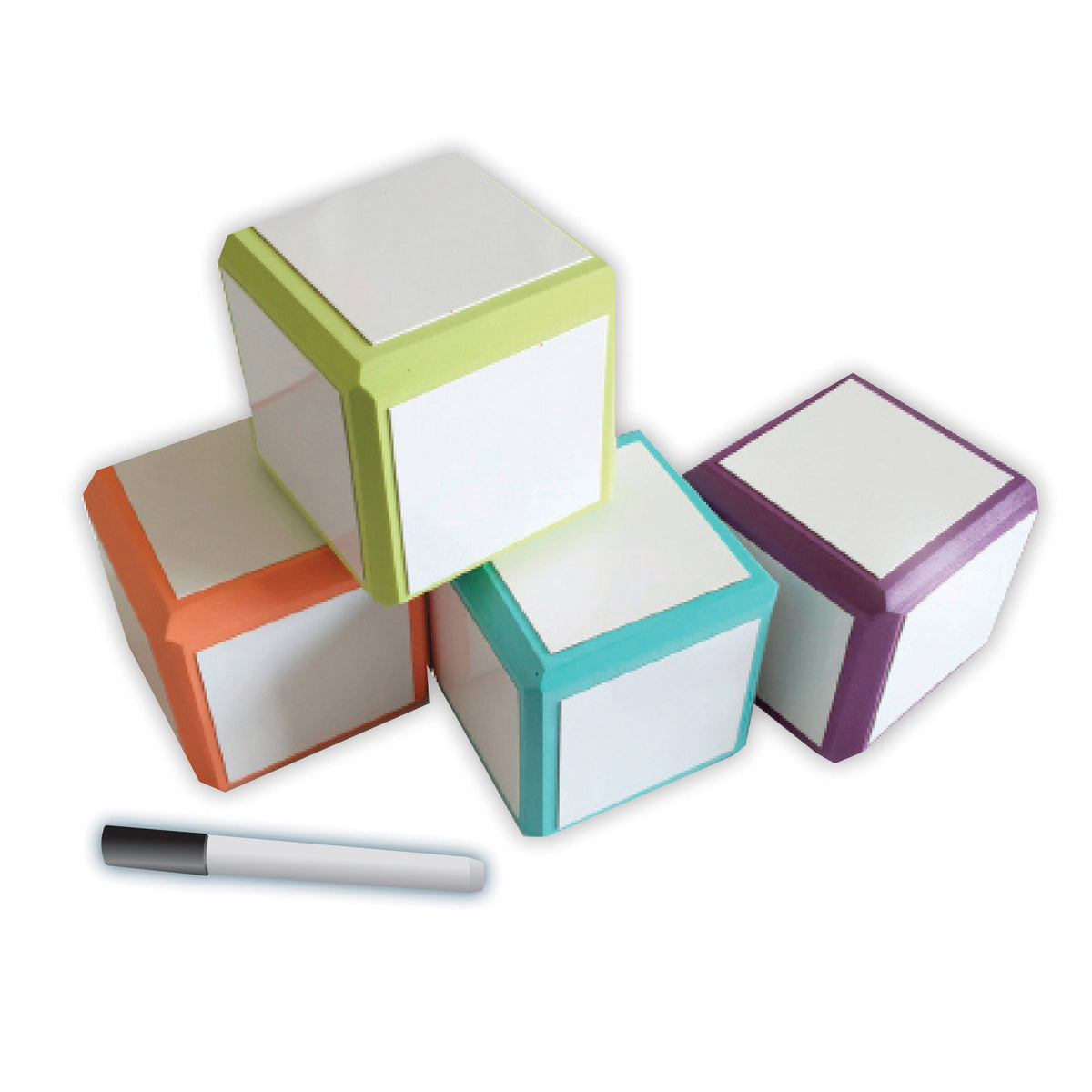 Dry Erase Blocks, Assorted Colors, 3&quot; x 3&quot;, 4 Blocks Per Set, 2 Sets