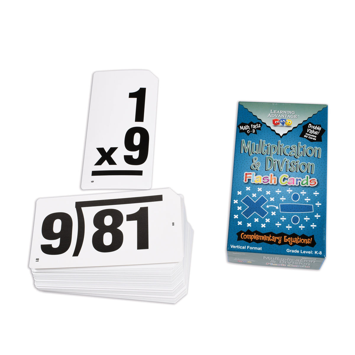 Double-Value Vertical Flash Cards - Multiplication &amp; Division Set - Set of 81