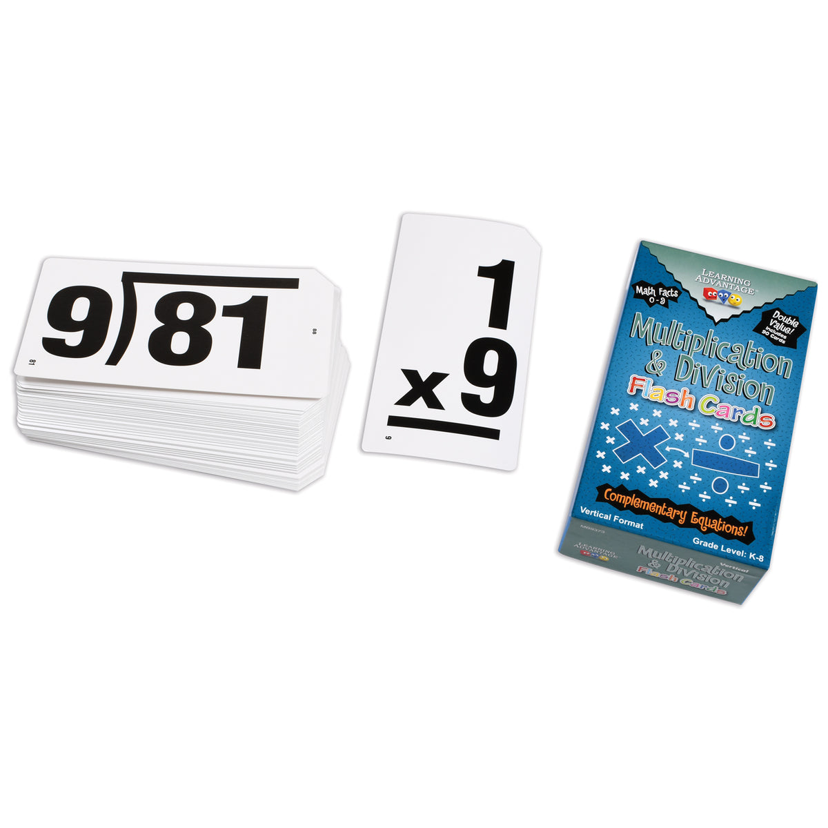 Double-Value Vertical Flash Cards - Multiplication &amp; Division Set - Set of 81