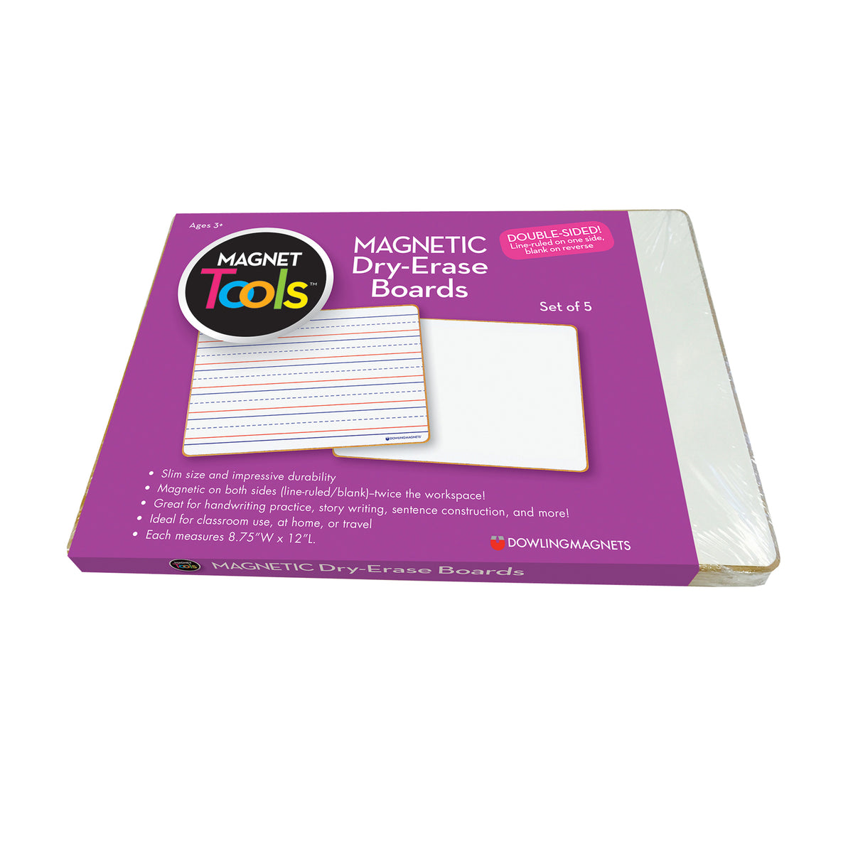 Magnetic Dry-Erase Lined &amp; Blank Board, Set of 5