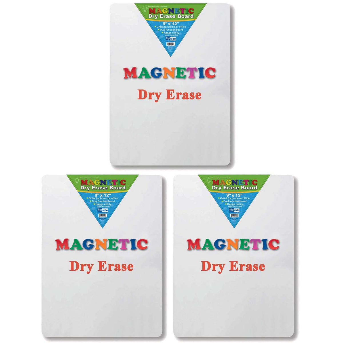 Magnetic Dry Erase Board, 9&quot; x 12&quot;, Pack of 3