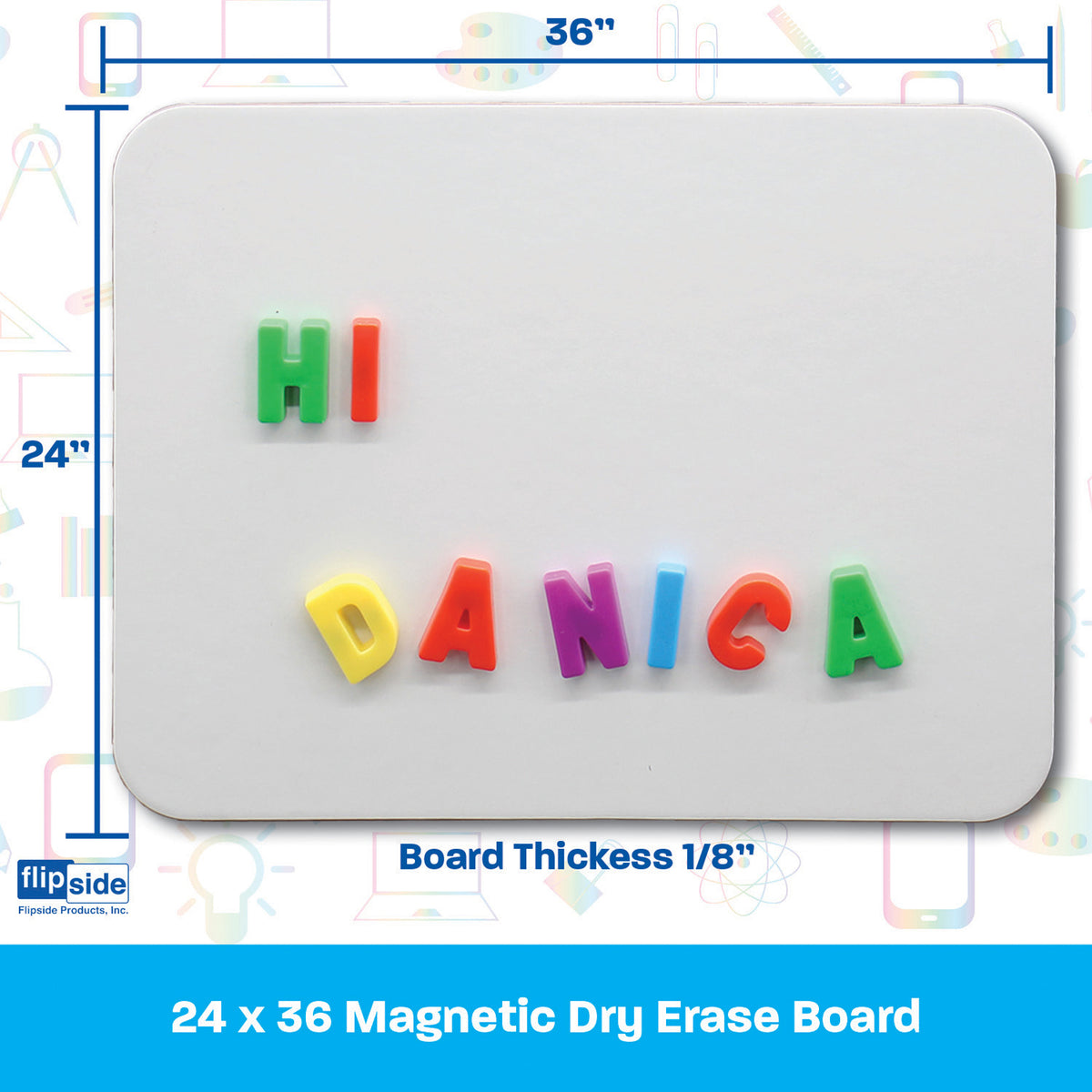 Magnetic Dry Erase Board, 24&quot; x 36&quot;