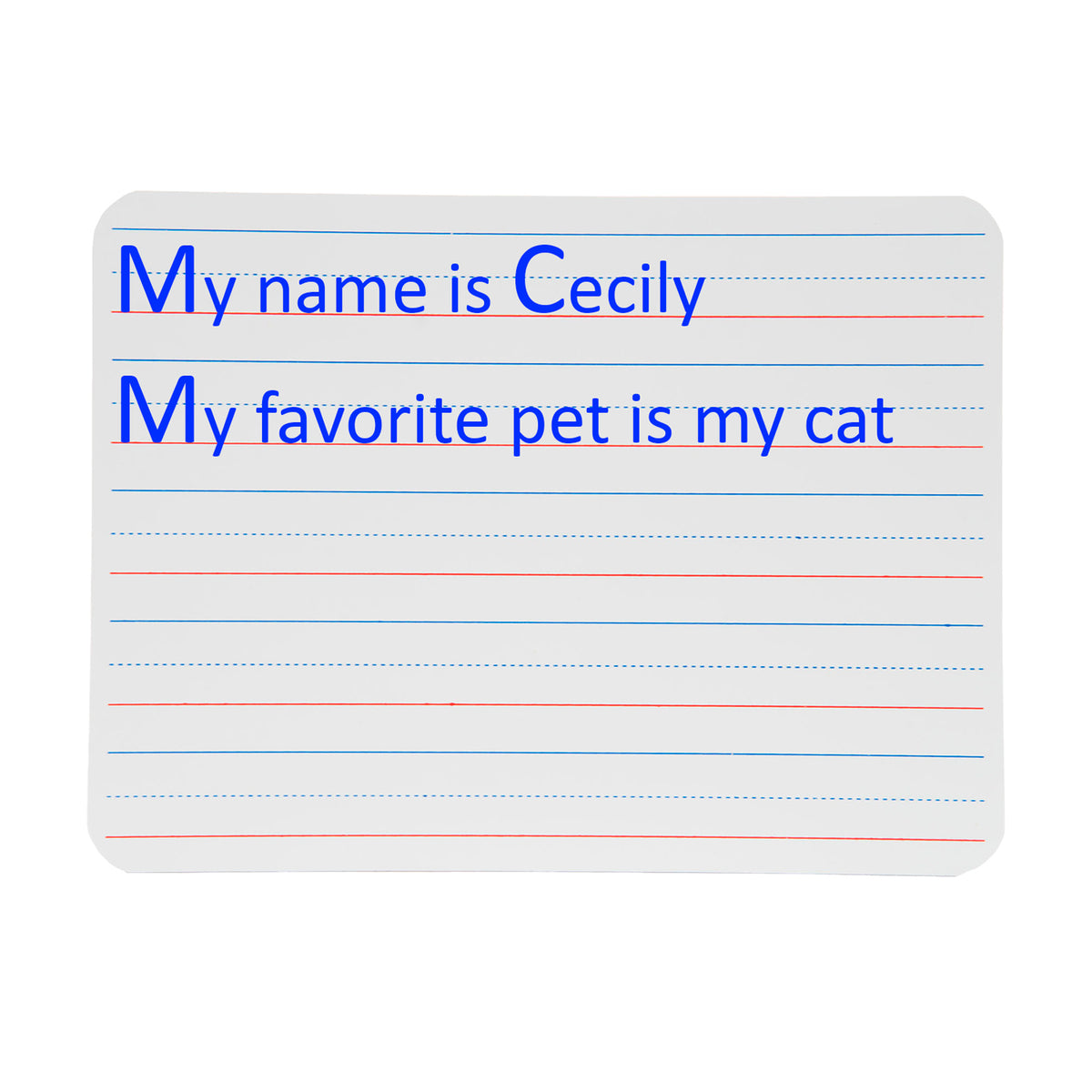 Two-Sided Dry Erase Board, Plain-Ruled, 9&quot; x 12&quot;