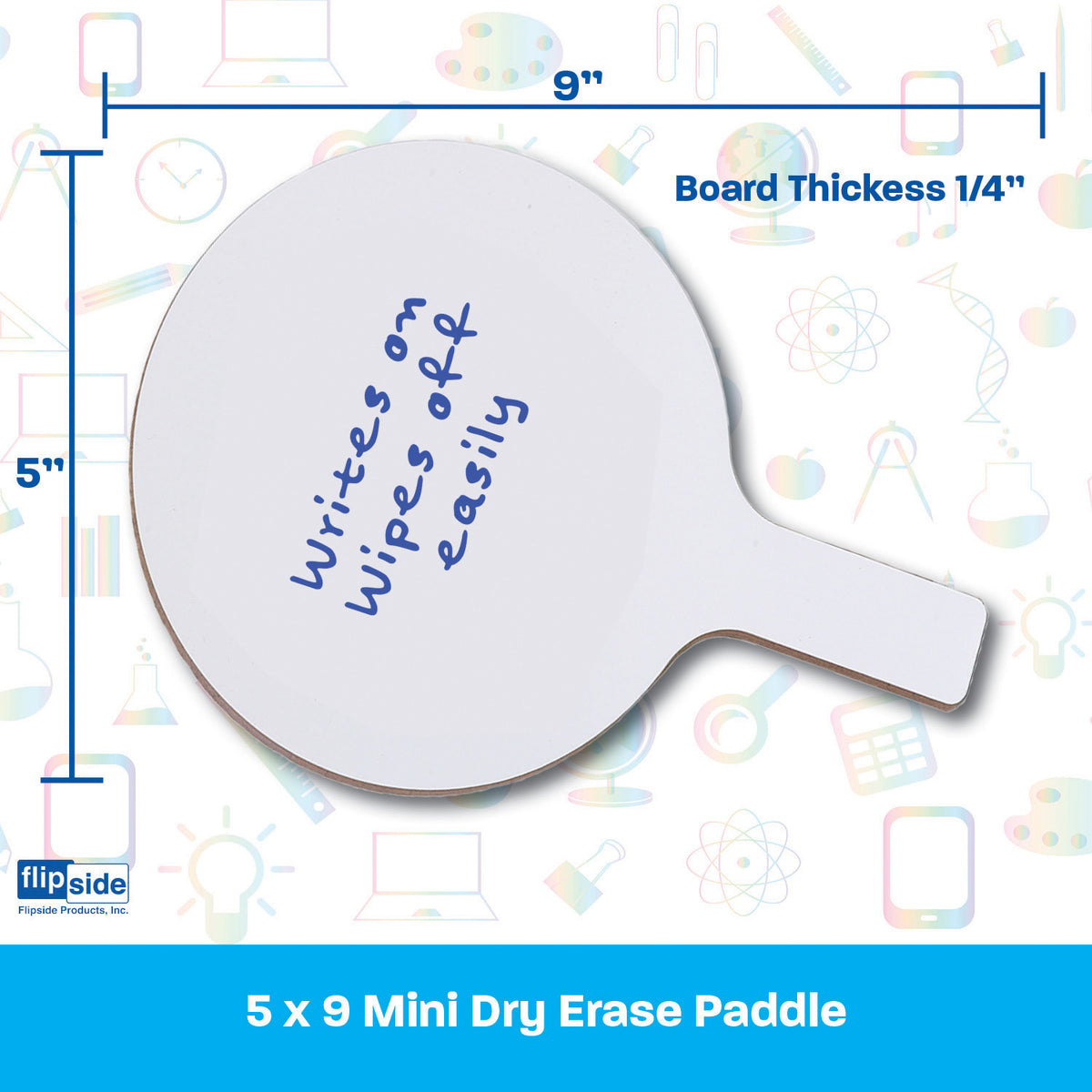 Mini Dry Erase Answer Paddles, 5&quot; x 9&quot;, Class Pack of 12