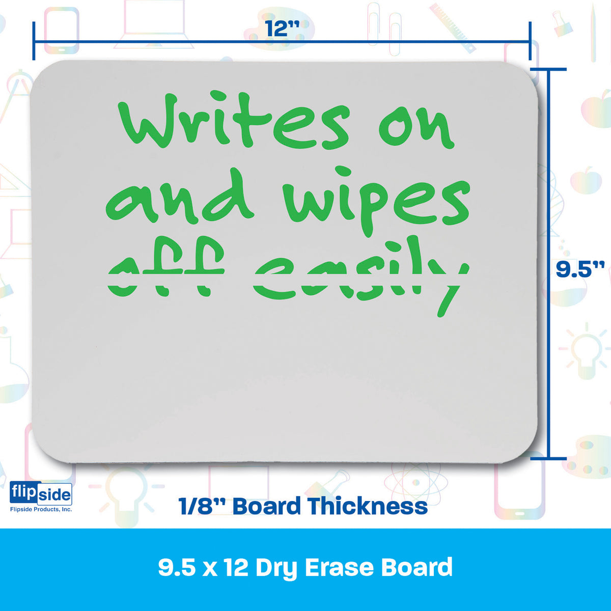 Dry Erase Board, 9.5&quot; x 12&quot;, Pack of 6