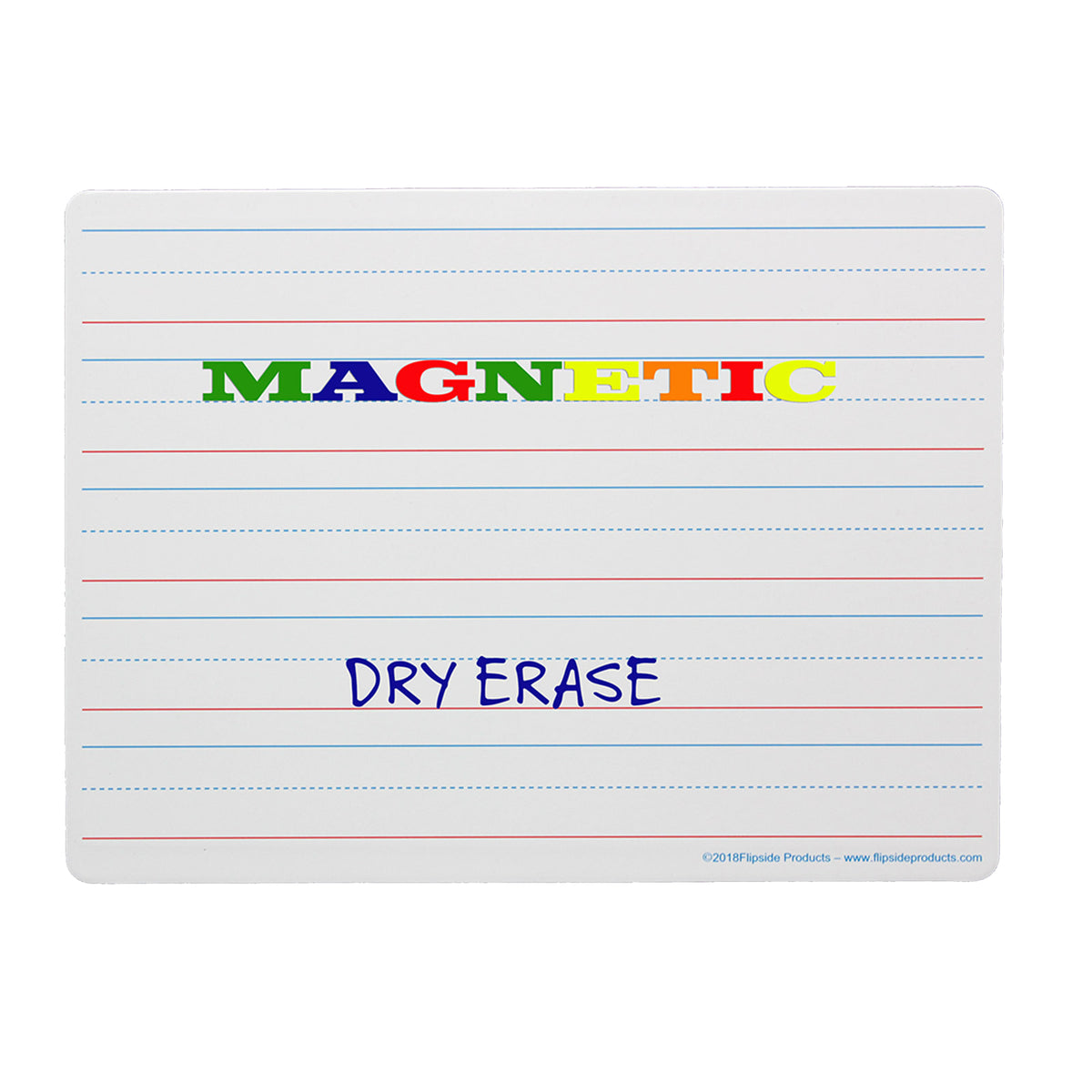 Magnetic Dry Erase Board, Two-Sided Ruled-Blank, 9&quot; x 12&quot;, Pack of 3