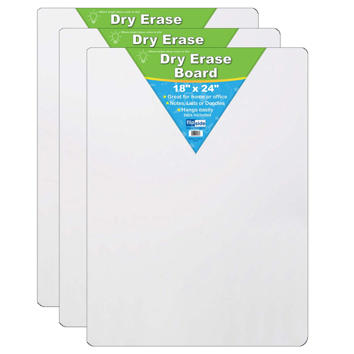 Dry Erase Board, 18&quot; x 24&quot;, Pack of 3