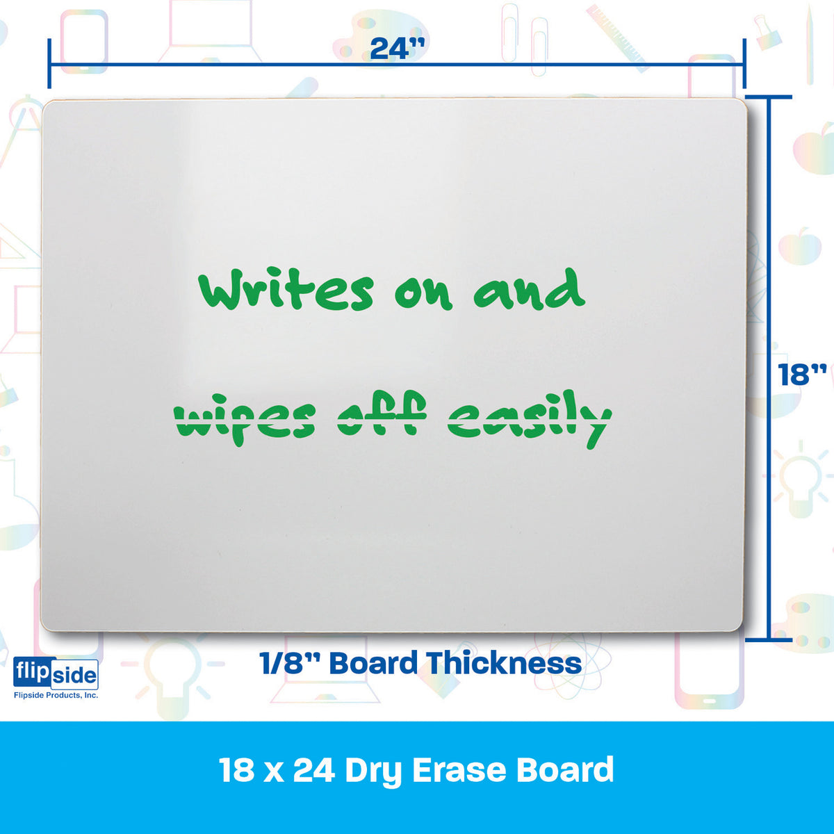 Dry Erase Board, 18&quot; x 24&quot;, Pack of 3