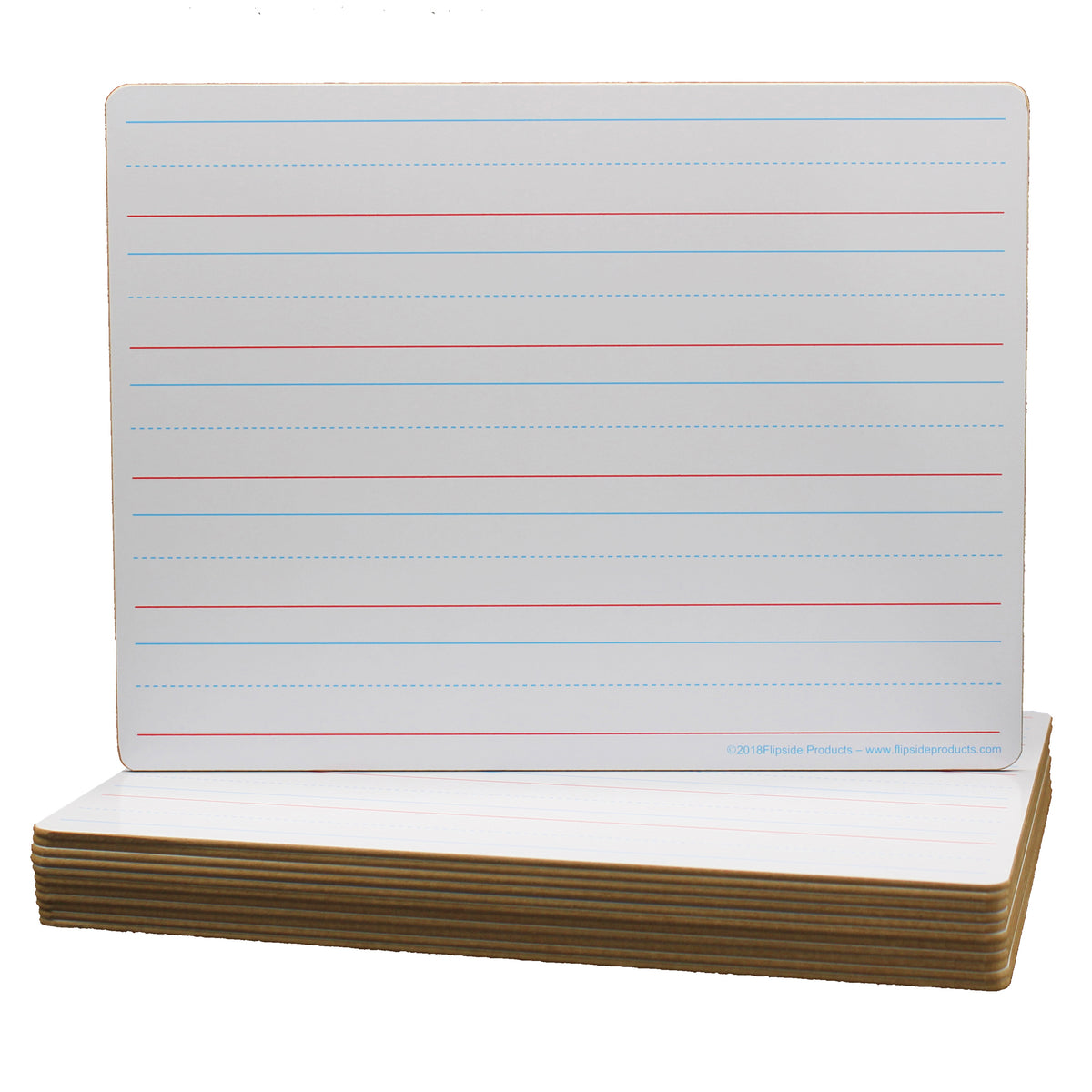 Two-Sided Dry Erase Board, Plain-Ruled, 9&quot; x 12&quot;, Classpack of 12