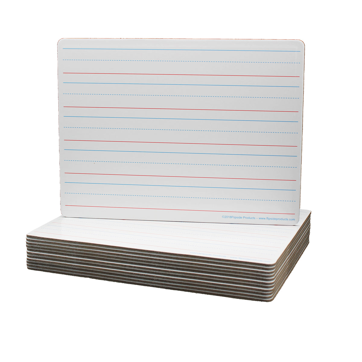 Two-Sided (Red &amp; Blue Ruled-Blank) Dry Erase Board, 9&quot; x 12&quot;, Pack of 12