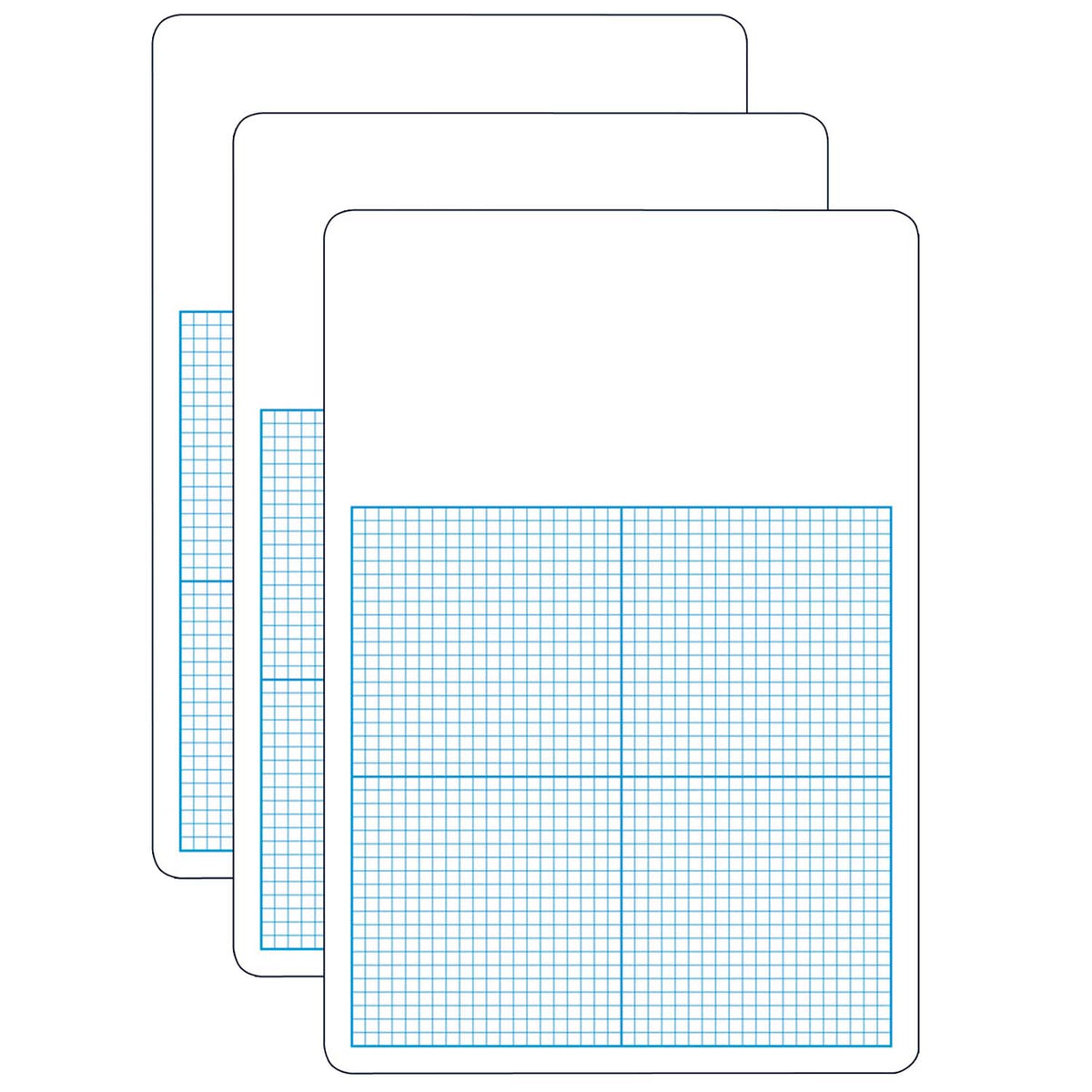 0.25&quot; Graph Dry Erase Board, 11&quot; x 16&quot;, Pack of 3