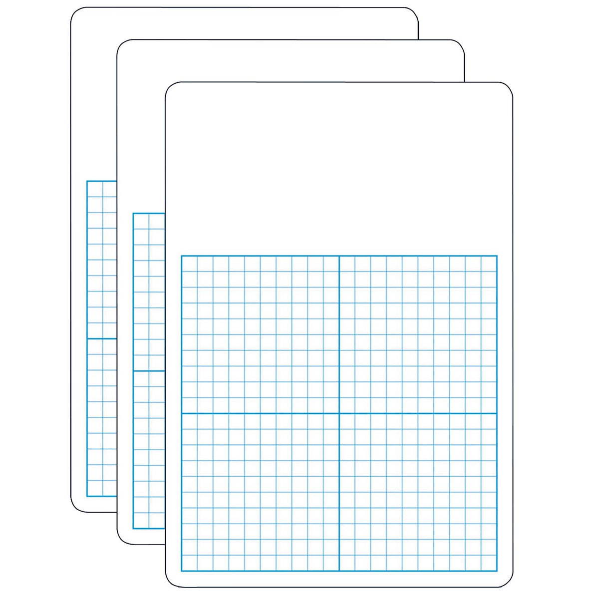 1-2&quot; Graph Dry Erase Board, 11&quot; x 16&quot; Single, Pack of 3