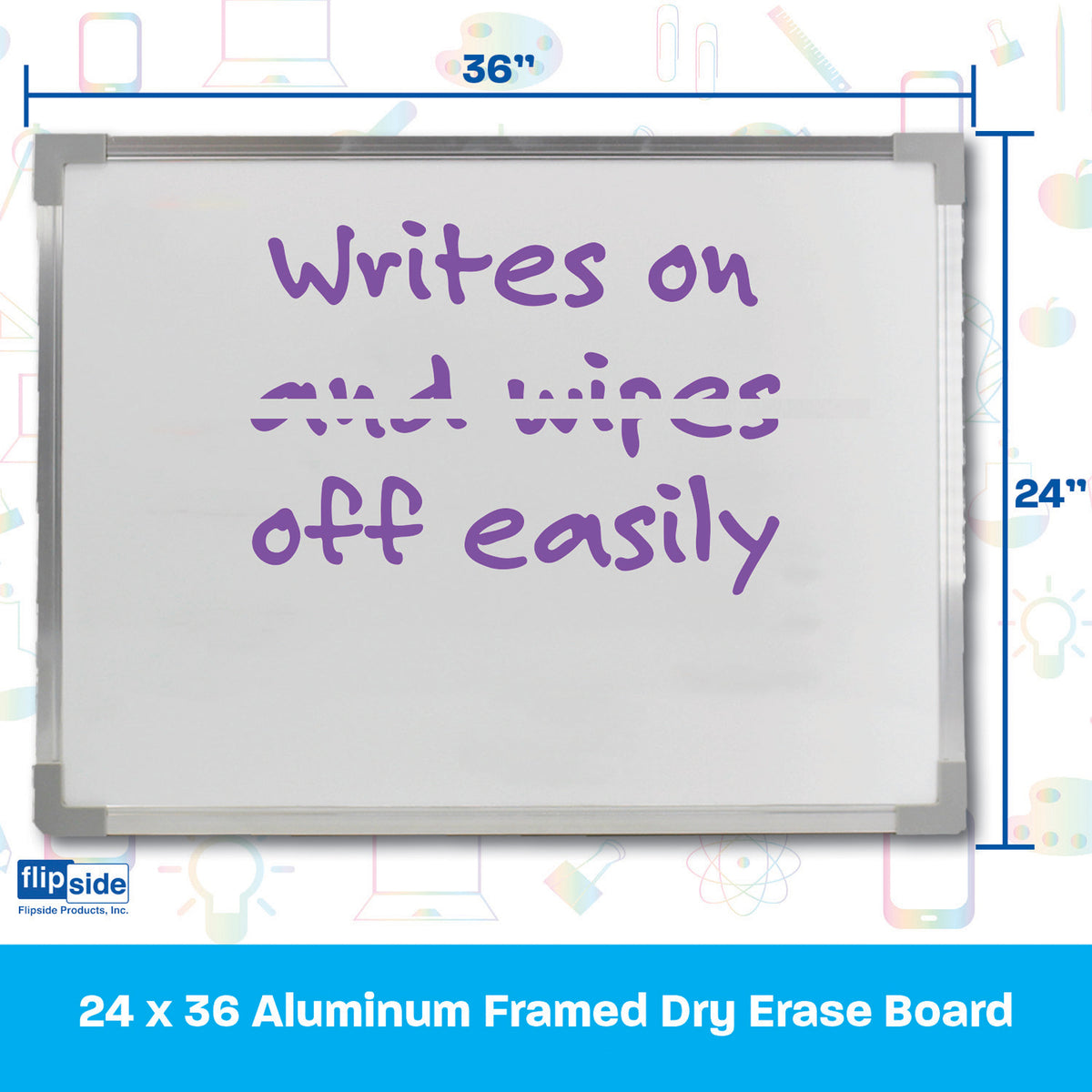 Aluminum Framed Dry Erase Board, 24&quot; x 36&quot;