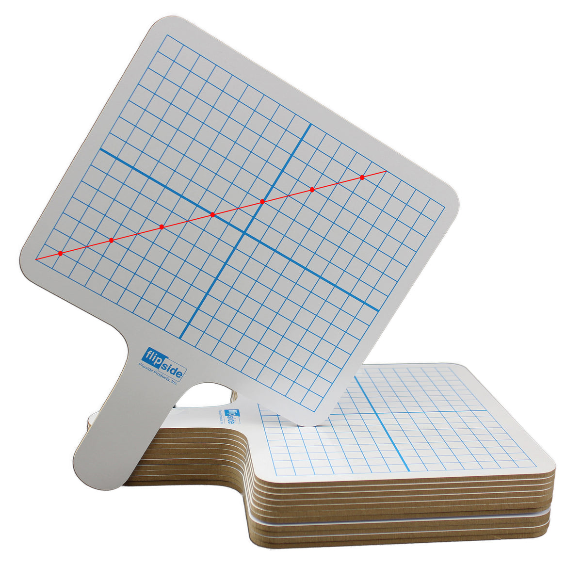 Two-Sided (3-8&quot; Graph-Blank) Rectangular Dry Erase Graphing Paddles, Class Pack of 12