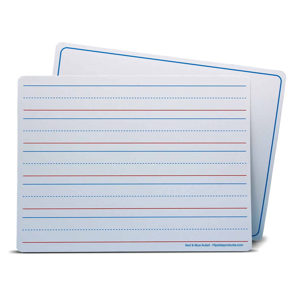 Dry Erase Learning Mat, Two-Sided Red &amp; Blue Ruled-Plain, 9&quot; x 12&quot;, Pack of 12