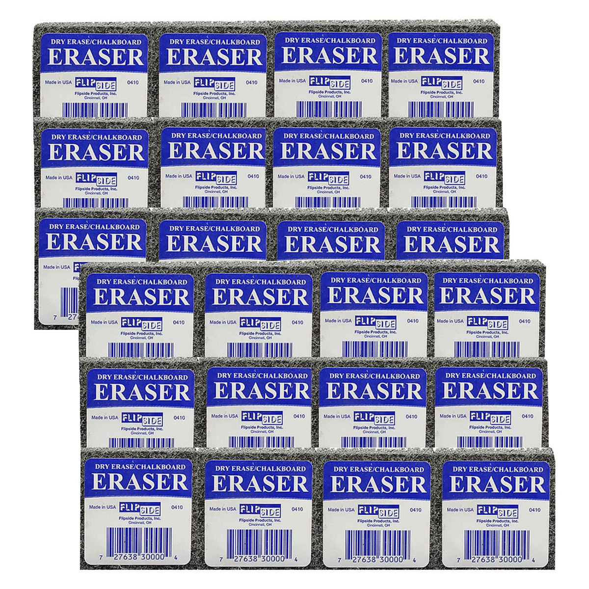 Student Eraser, 2&quot; Width, 2&quot; Length, 12 Per Pack, 2 Packs