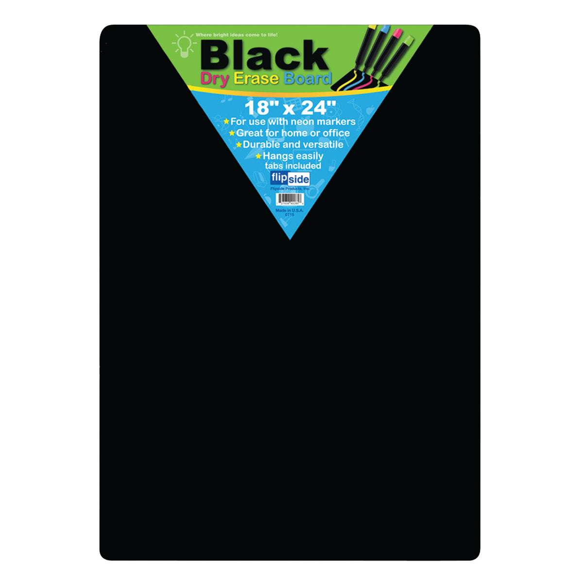 Black Dry Erase Board, 18&quot; x 24&quot;, Pack of 2