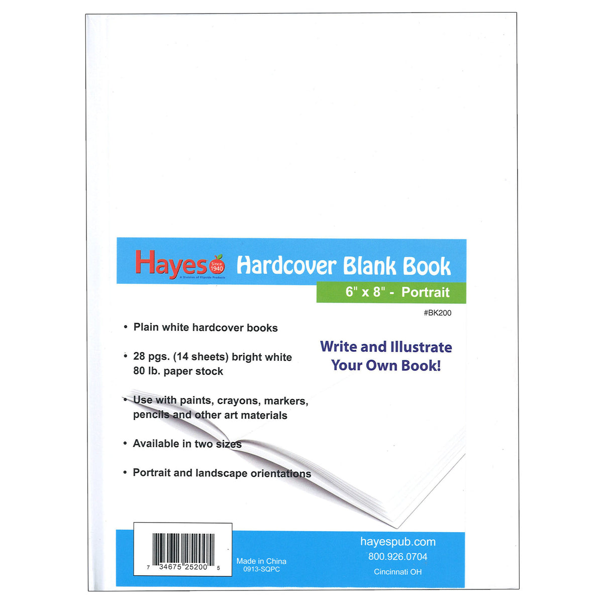 Hardcover Blank Book, Portrait 6&quot; x 8&quot;, Pack of 12