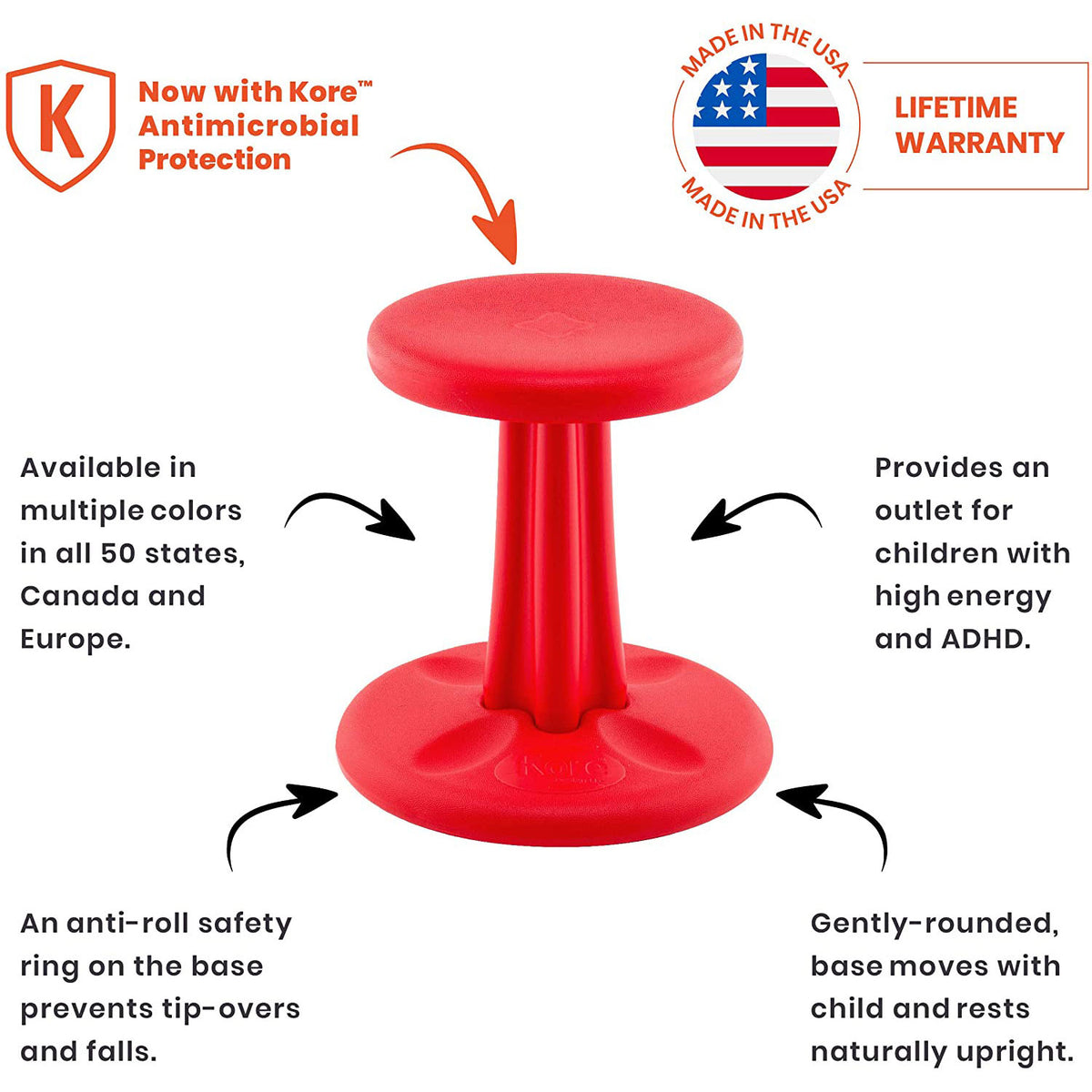 Pre-School Wobble Chair 12&quot; Red