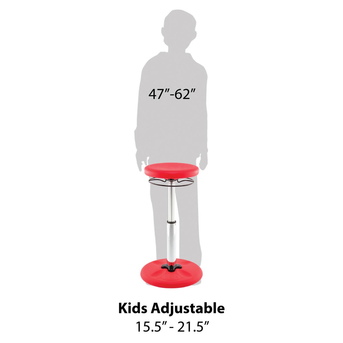 Kids Adjustable Tall Wobble Chair 16.5-24&quot; Red