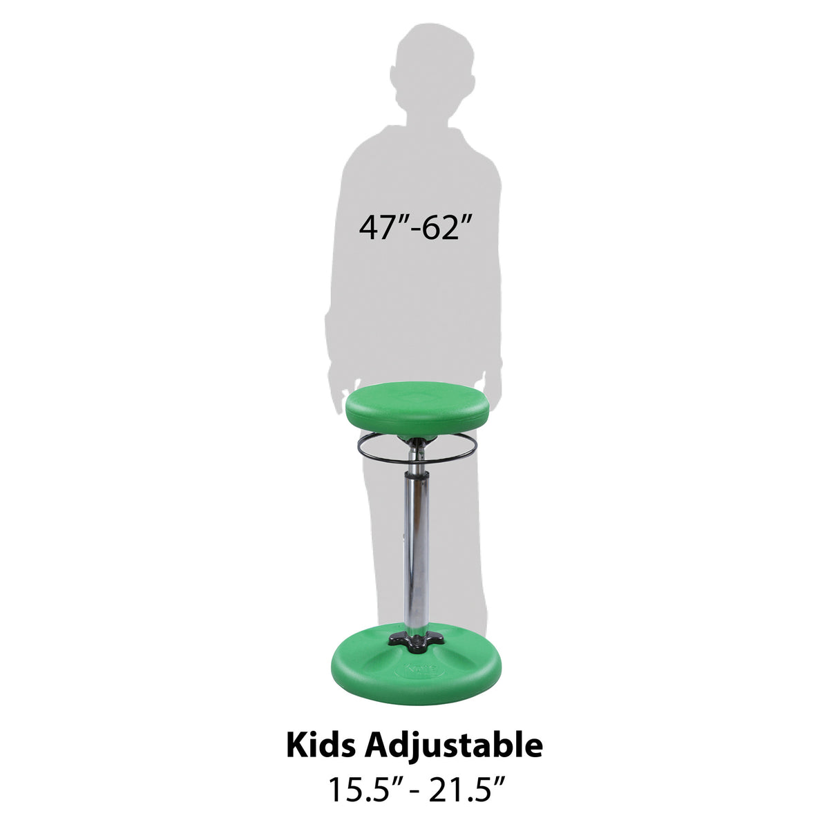 Kids Adjustable Tall Wobble Chair 16.5-24&quot; Green