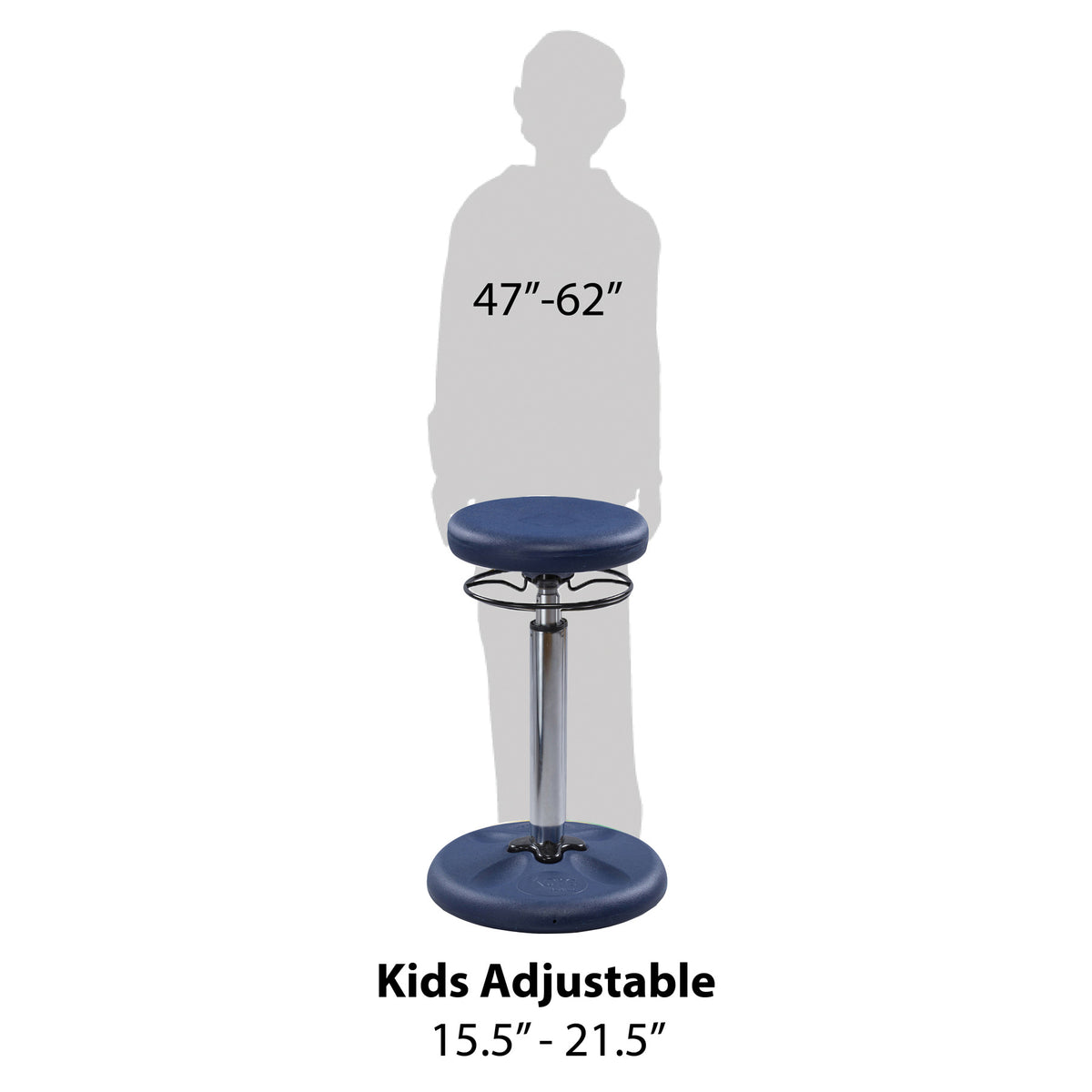 Kids Adjustable Tall Wobble Chair 16.5-24&quot; Dark Blue