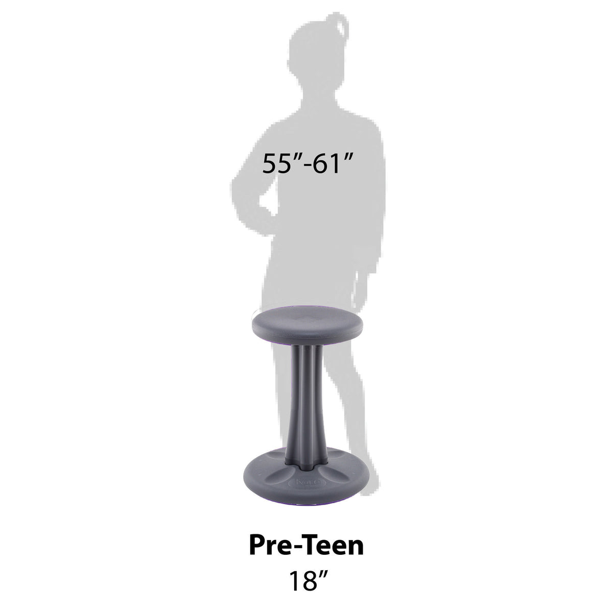 Pre-Teen Wobble Chair 18.7&quot; Grey