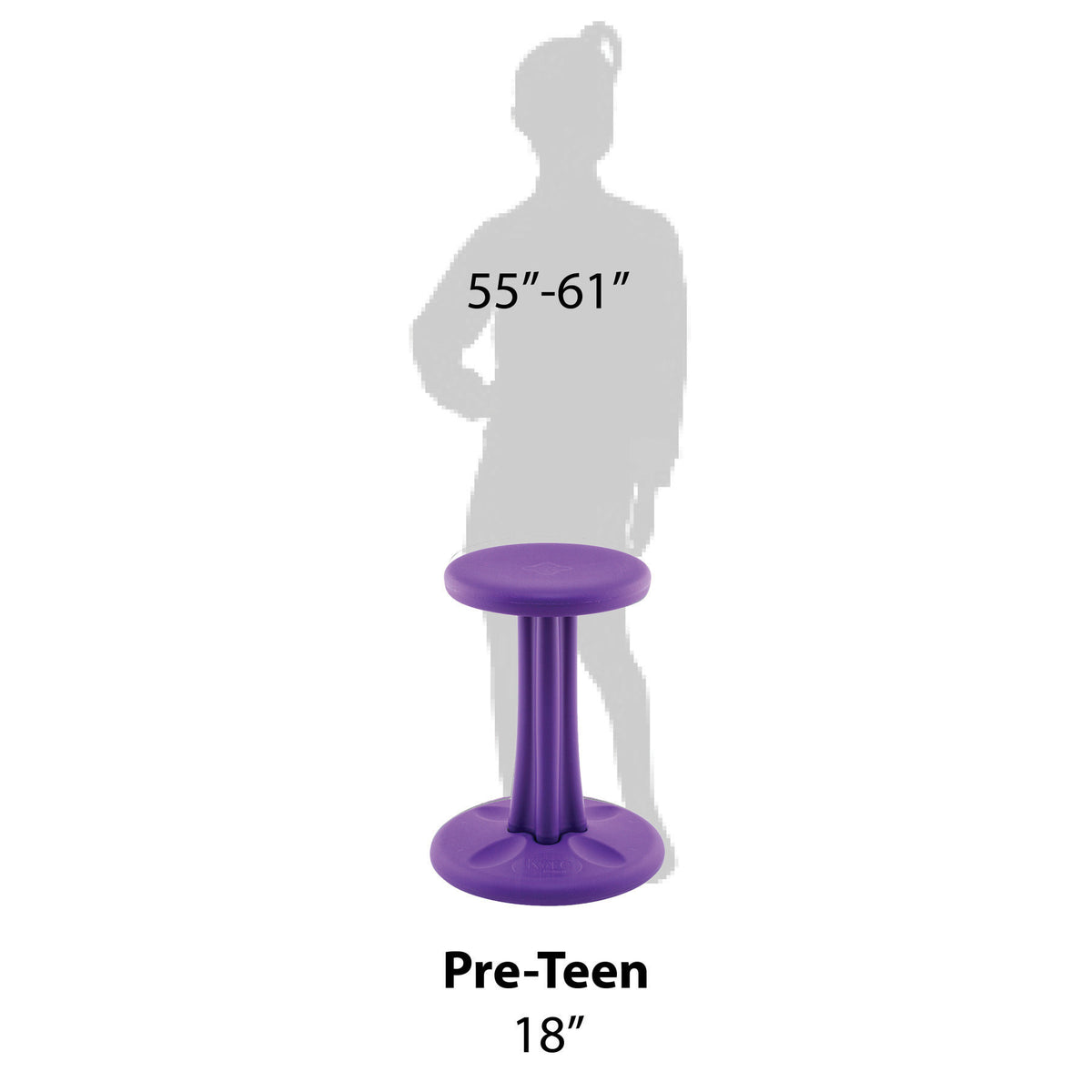 Pre-Teen Wobble Chair 18.7&quot; Purple