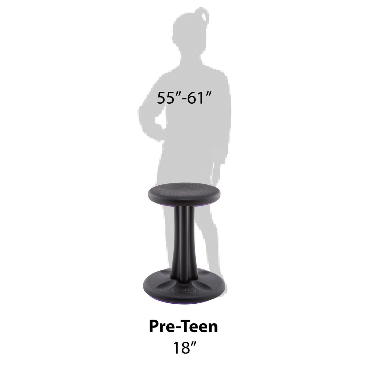 Pre-Teen Wobble Chair 18.7&quot; Black