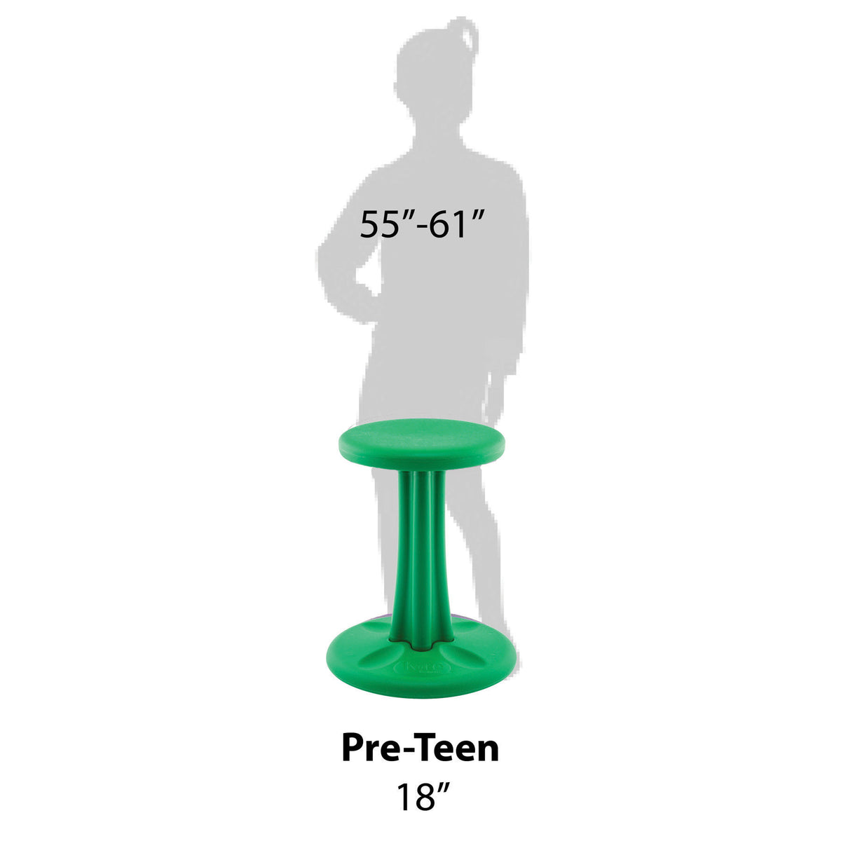 Pre-Teen Wobble Chair 18.7&quot; Green