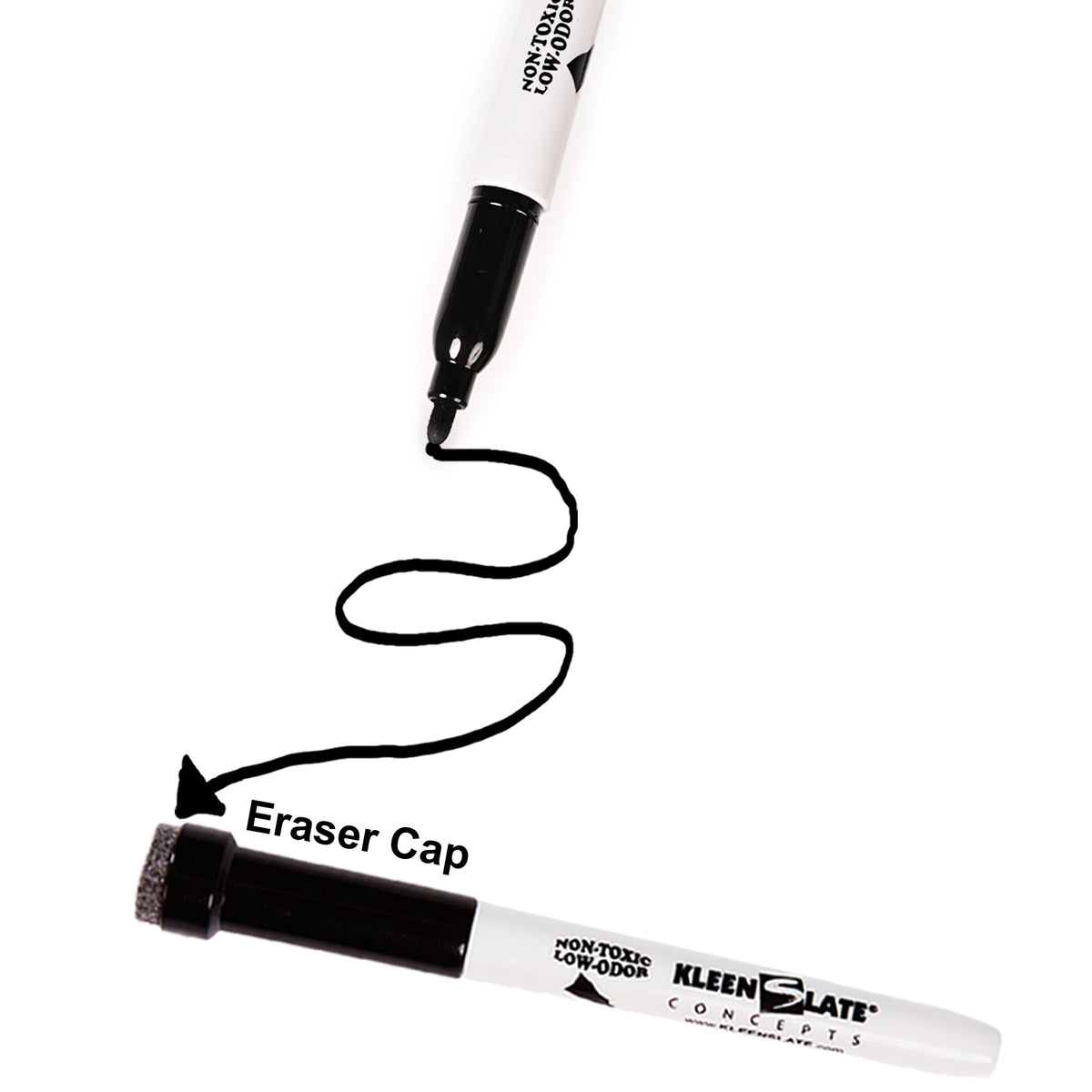 Dry Erase Student Markers with Erasers, Fine Point, Black, Pack of 24