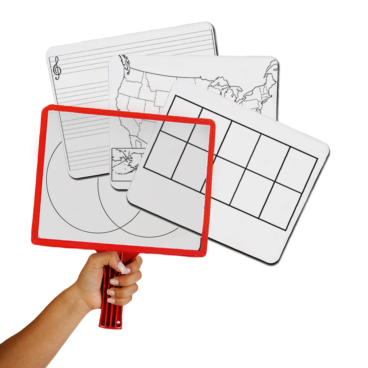 Customizable Handheld Whiteboards with Clear Dry Erase Sleeves &amp; Markers, Class Set of 36