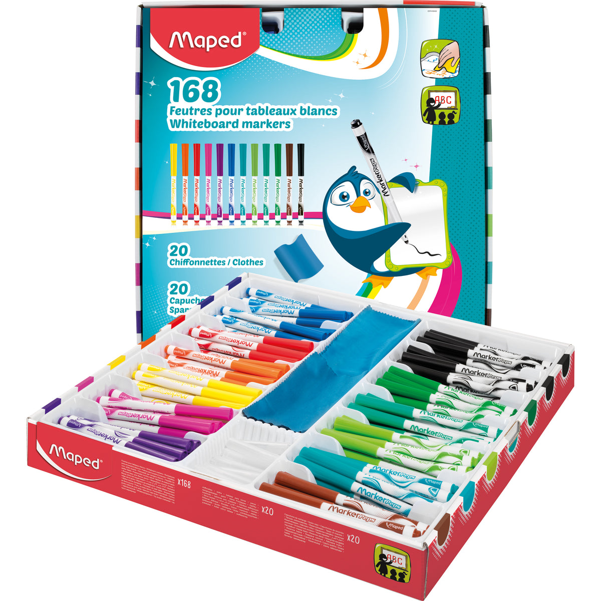 Marker&#39;Peps Dry Erase Markers School Pack, Pack of 168