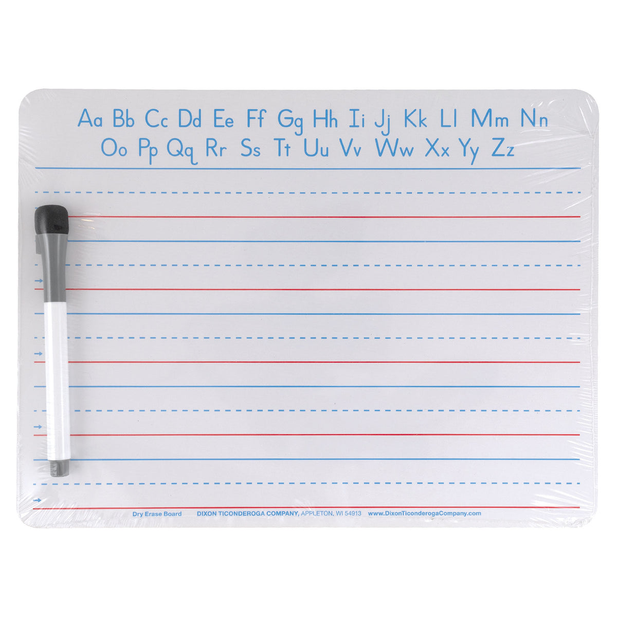 Handwriting Whiteboard Dry Erase Set, 2-Sided, Ruled-Plain, with Marker-Eraser, 9&quot; x 12&quot;