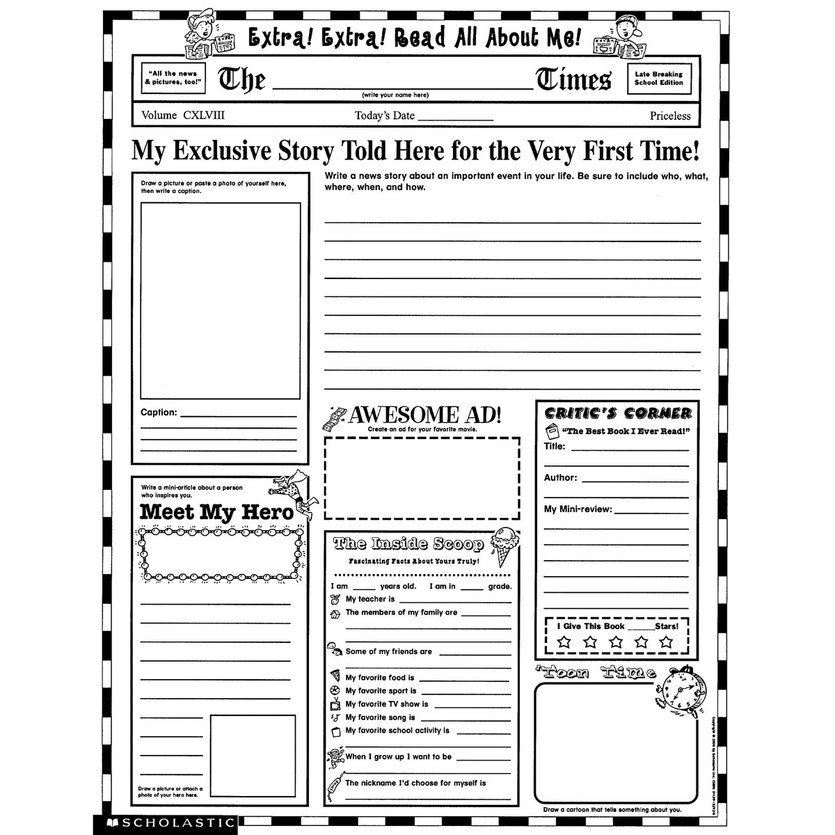 Instant Personal Poster Sets: Extra, Extra, Read All About Me!, Set of 30