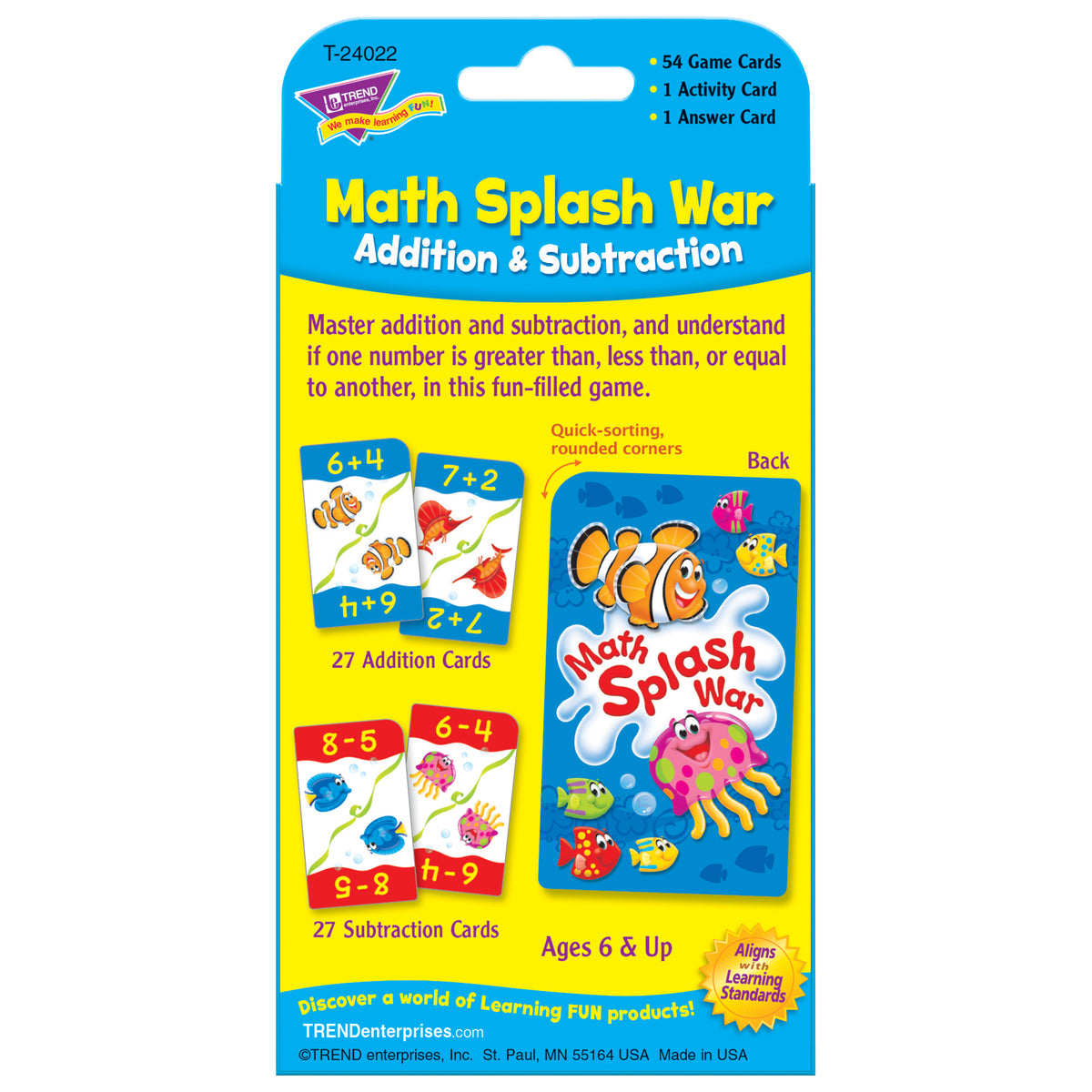 Math Splash War Addition &amp; Subtraction Challenge Cards®