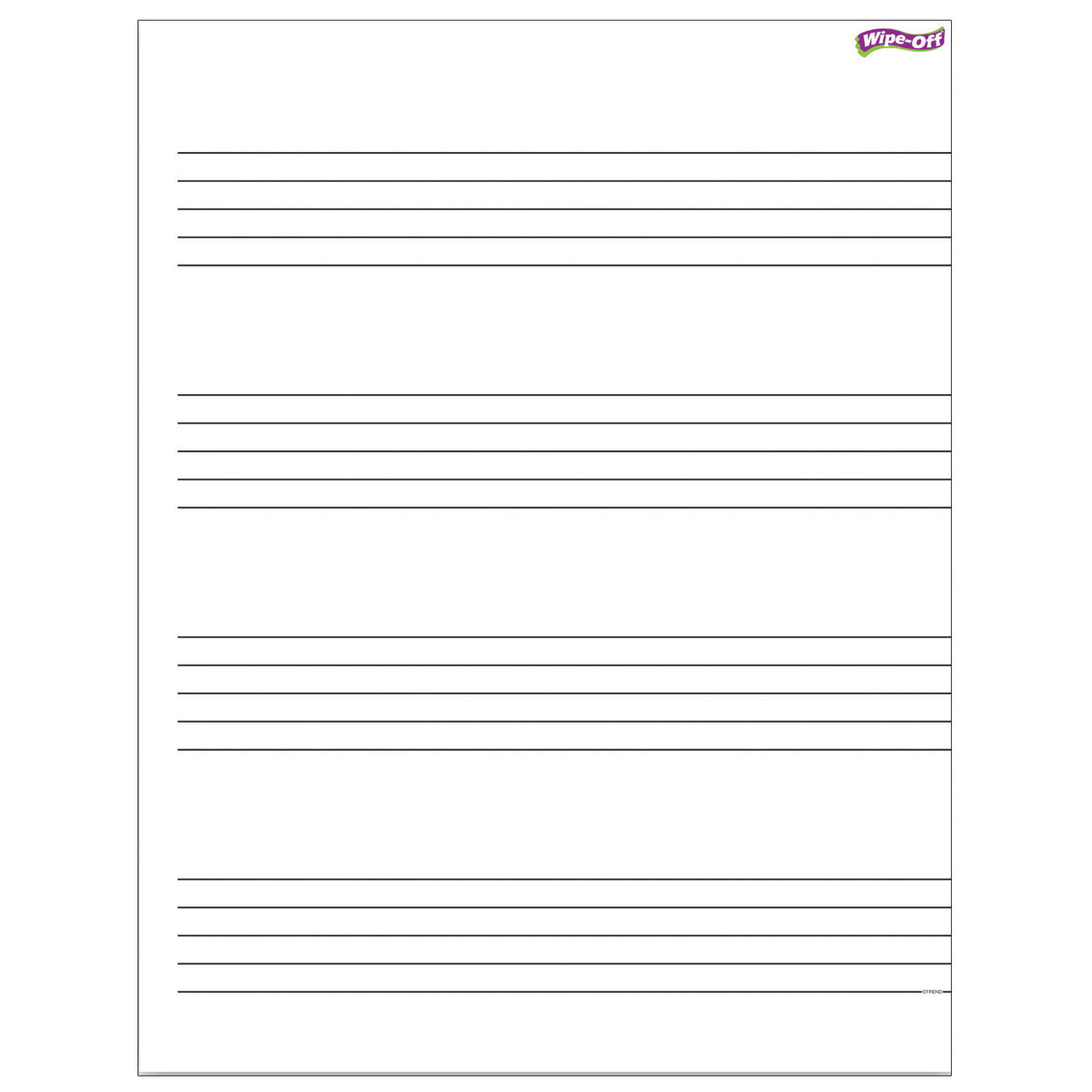 Music Staff Paper Wipe-Off® Chart, 17&quot; x 22&quot;, Pack of 6