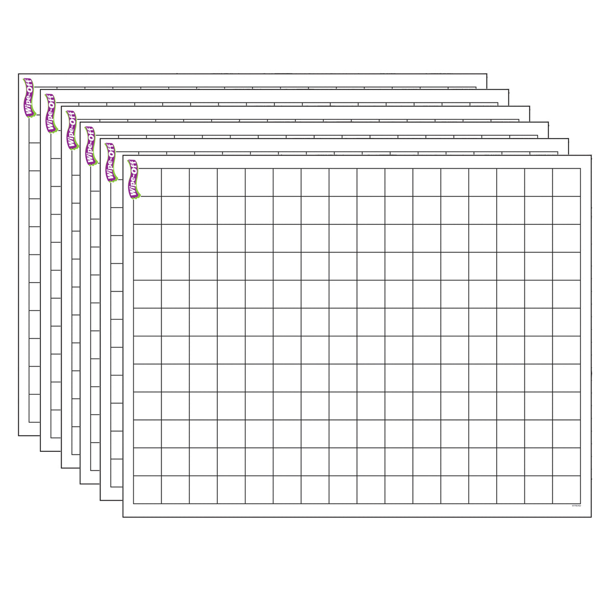 Graphing Grid (Small Squares) Wipe-Off® Chart, 17&quot; x 22&quot;, Pack of 6