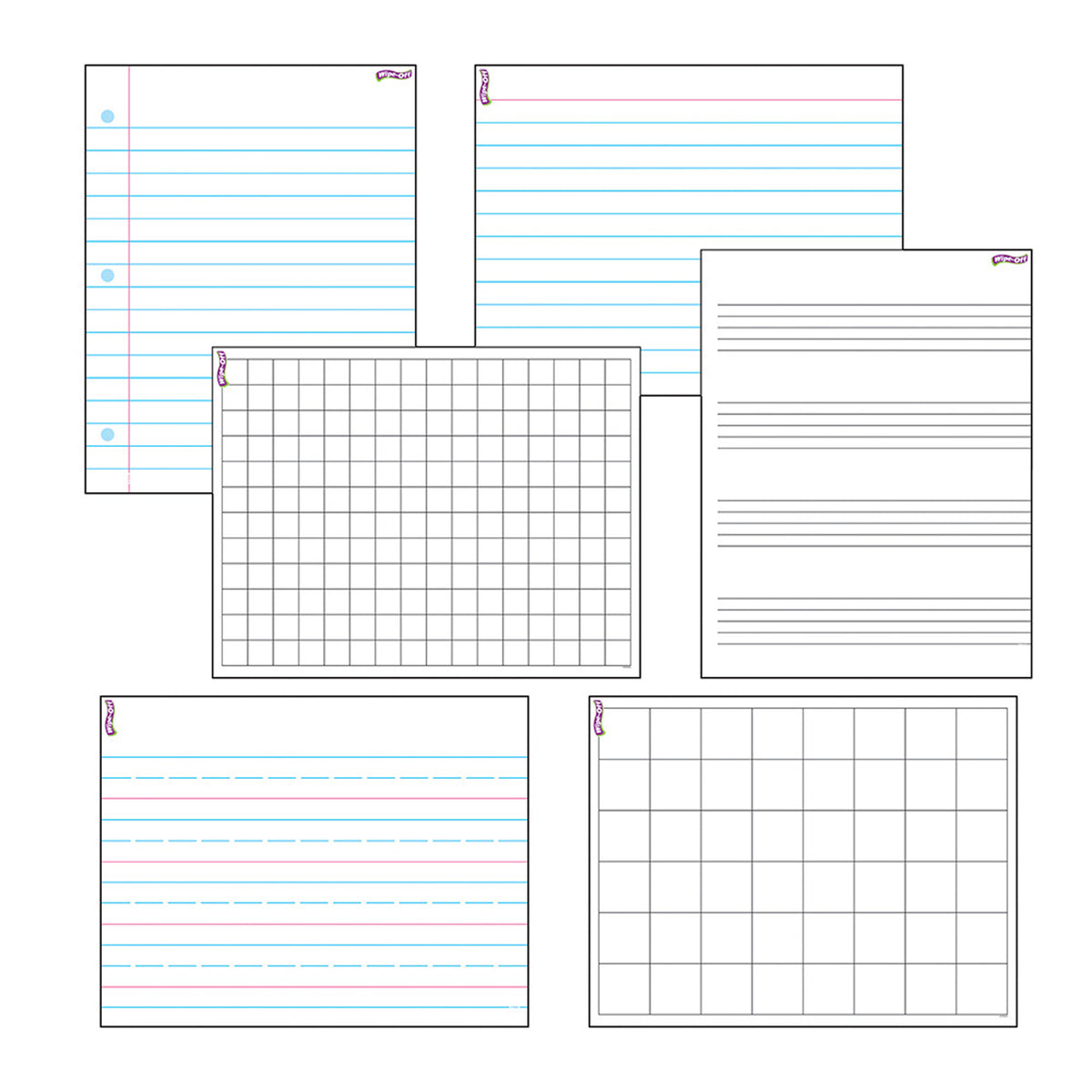 Papers &amp; Grids Wipe-Off® Charts Combo Pack