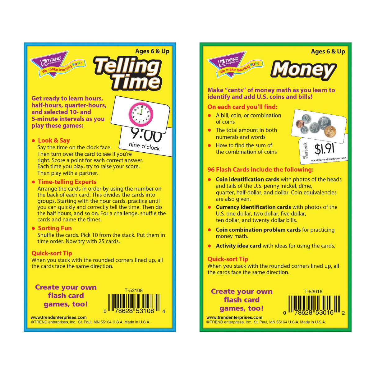 Time and Money Skill Drill Flash Cards Assortment