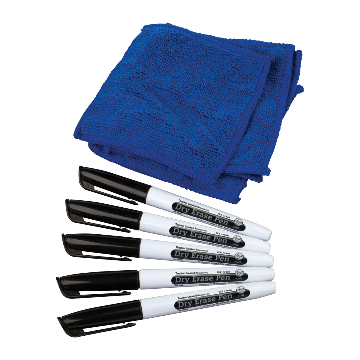 Dry Erase Pens &amp; Microfiber Towels Set, 5 Each, 10 Total Pieces