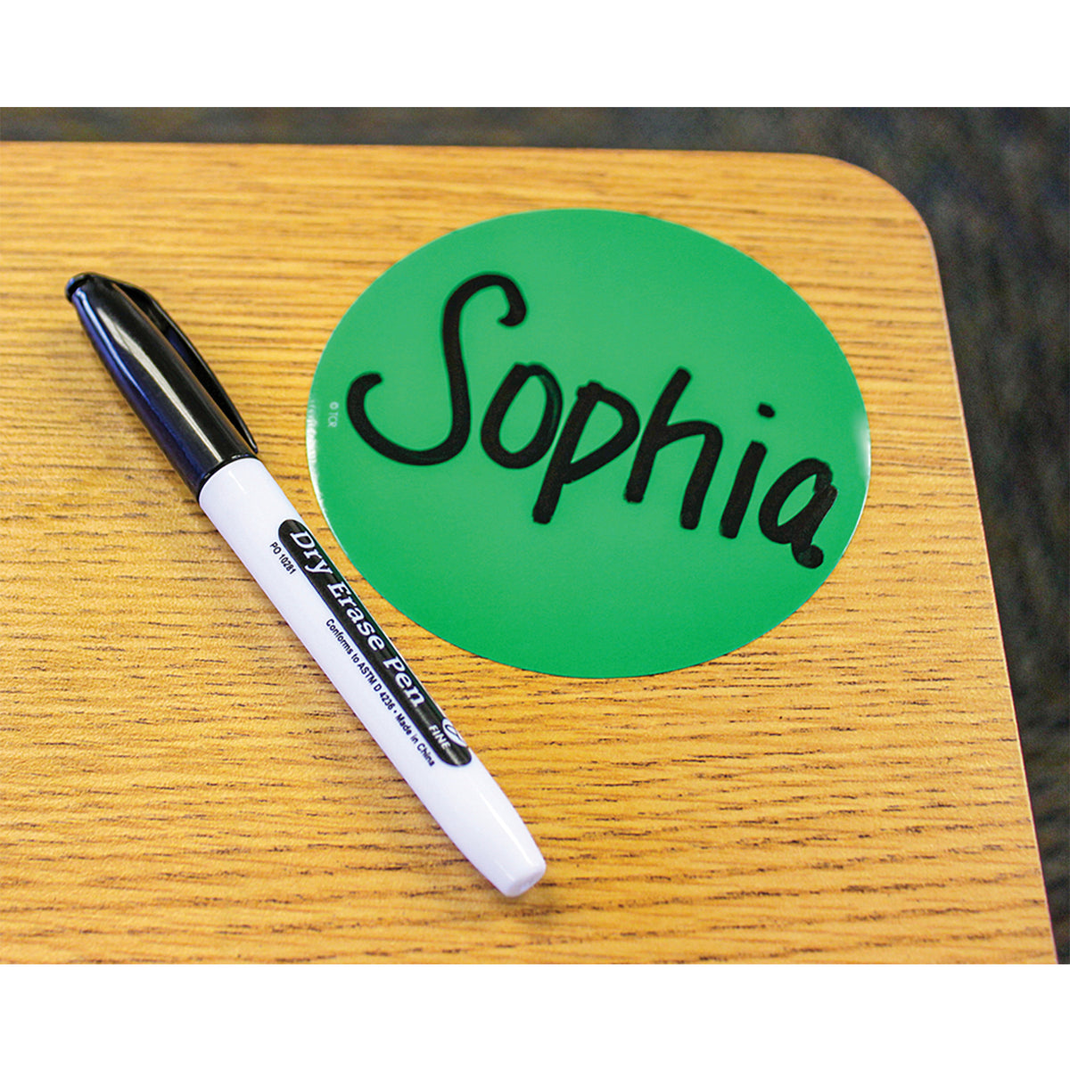 Spot On® Dry-Erase Desktop Writing Spots Colorful Circles - 4&quot;, Pack of 12