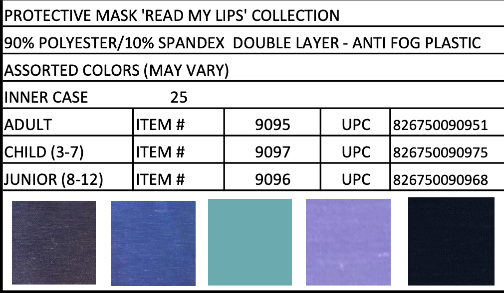 Read My Lips Masks - Solid Colors  (25 pk)