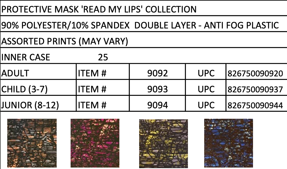 Read My Lips Masks - Prints (25pk)